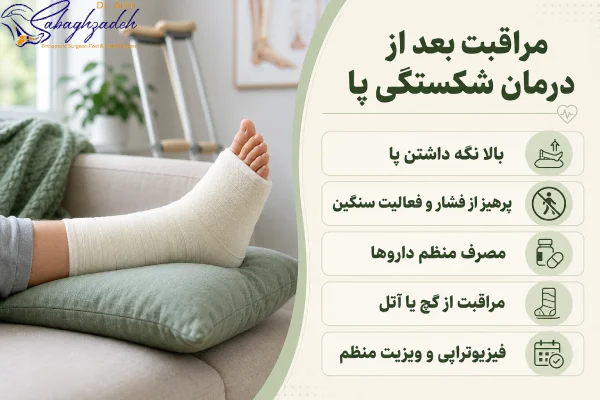 مراقبت بعد از درمان شکستگی پا